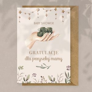 Personalizowana kartka z życzeniami dla przyszłej mamy .