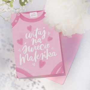 Kartka dla dziewczynki na narodziny.