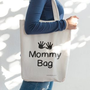 Torba materiałowa z napisem mommy bag