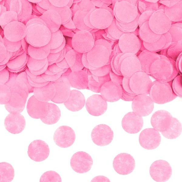 Różowe papierowe konfetti kółka.