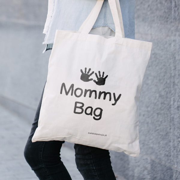 Torba eko dla mamy z napisem mommy bag.