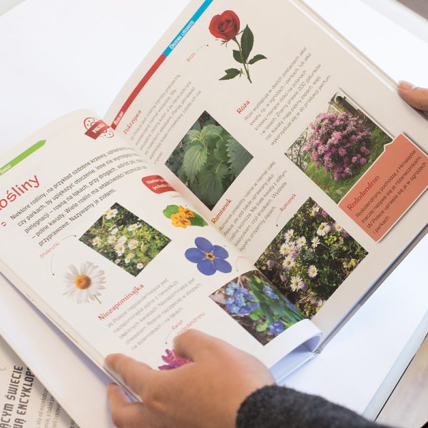 Encyklopedia dziecięca z kolorowymi obrazkami i ciekawie opracowanymi informacjami.