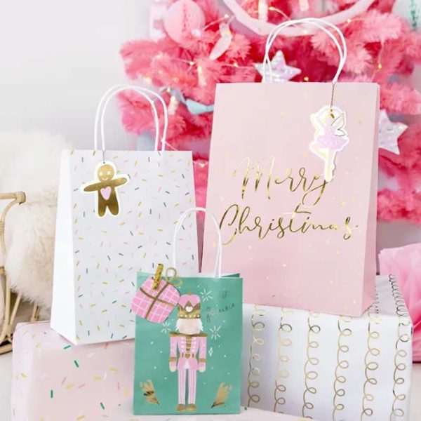Kolorowe papierowe torebki na prezenty świąteczne