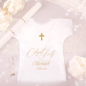 SZATKA na Chrzest z krzyżem z imieniem