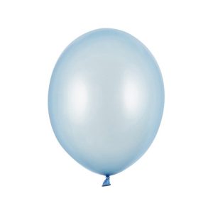 Metaliczne balony w błękitnym kolorze w zestawie 10 sztuk, dekoracyjne balony na przyjęcie dla chłopczyka
