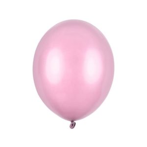 Różowe balony w metalicznym połysku w zestawie 10 sztuk dekoracyjne balony n przyjęcie dla dziewcznyki