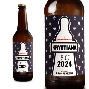 Personalizowane, samoprzylepne etykiety na piwo z personalizacją imienia Taty oraz datą pępkowego w zestawie 10 sztuk