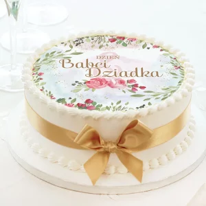 Opłatek na tort na Dzień Babci i Dziadka, opłatek dekoracyjny na przyjęcie z okazji Dnia Babci i Dziadka