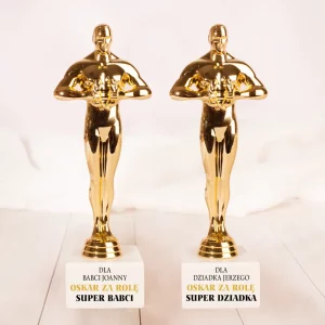 Statuetka Oscary dla dziadków za rolę Super Dziadka i Super Babci, personalizowane statuetki na Dzień Babci i Dziadka