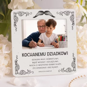 Ramka z personalizowany podpisem i zdjęciem, ramka na zdjęcie dla dziadka z życzeniami