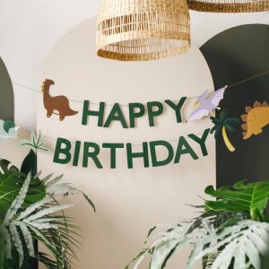 Baner dekoracyjny na urodziny w motywie Dinozaurów