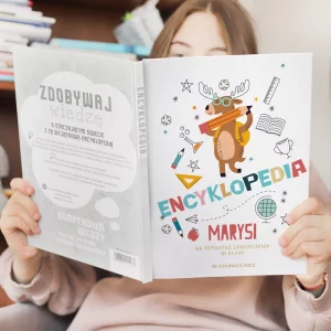 Personalizowana okładka encyklopedii pamiątkowej na zakończenie roku szkolnego dla dziecka