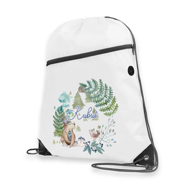 Personalizowany plecak dla dziecka ze sznurkami. Prezent dla dziecka na urodzinki
