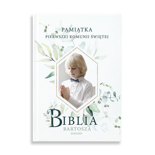 Ekskluzywne wydanie Biblii na Komunię. Biblia z personalizowaną okładką.