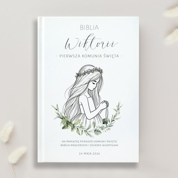 BIBLIA Exclusive Z Imieniem Dla Dziewczynki Prezent Komunijny Od Dziadków