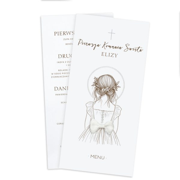 MENU Personalizowana Karta Dań Pierwsza Komunia Święta - obrazek 2