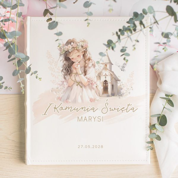 album na zdjecia personalizowana pamiatka komunia swieta dziewczynki 2025