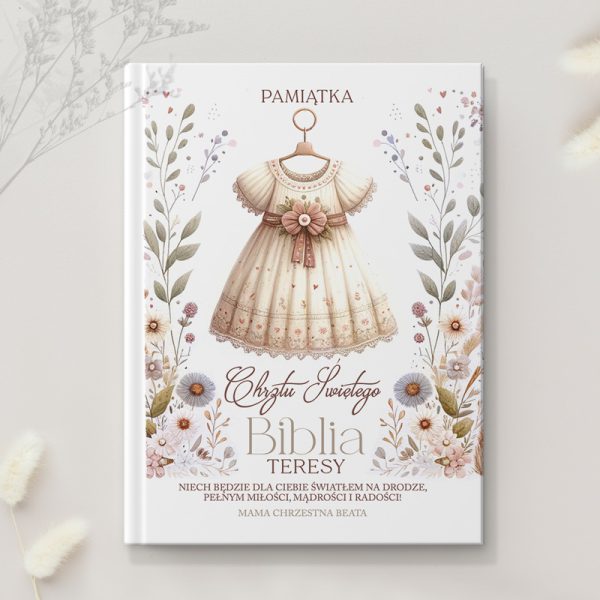 Biblia na chrzest dziewczynki personalizowana