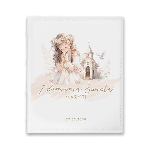 personalizowany album pamiatkowy komunia swieta dziewczynki 2025