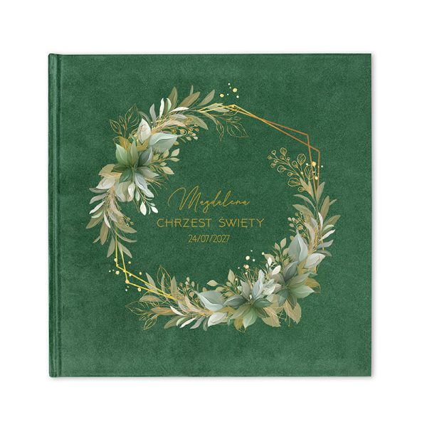 Oryginalny ALBUM Welurowy Na Zdjęcia i Wpisy Chrzest Święty - obrazek 3