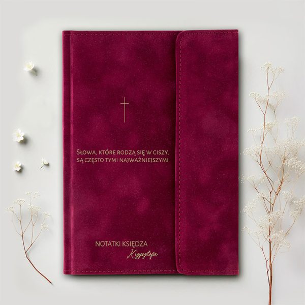 Personalizowany NOTES z Welurową Okładką Prezent Dla Księdza