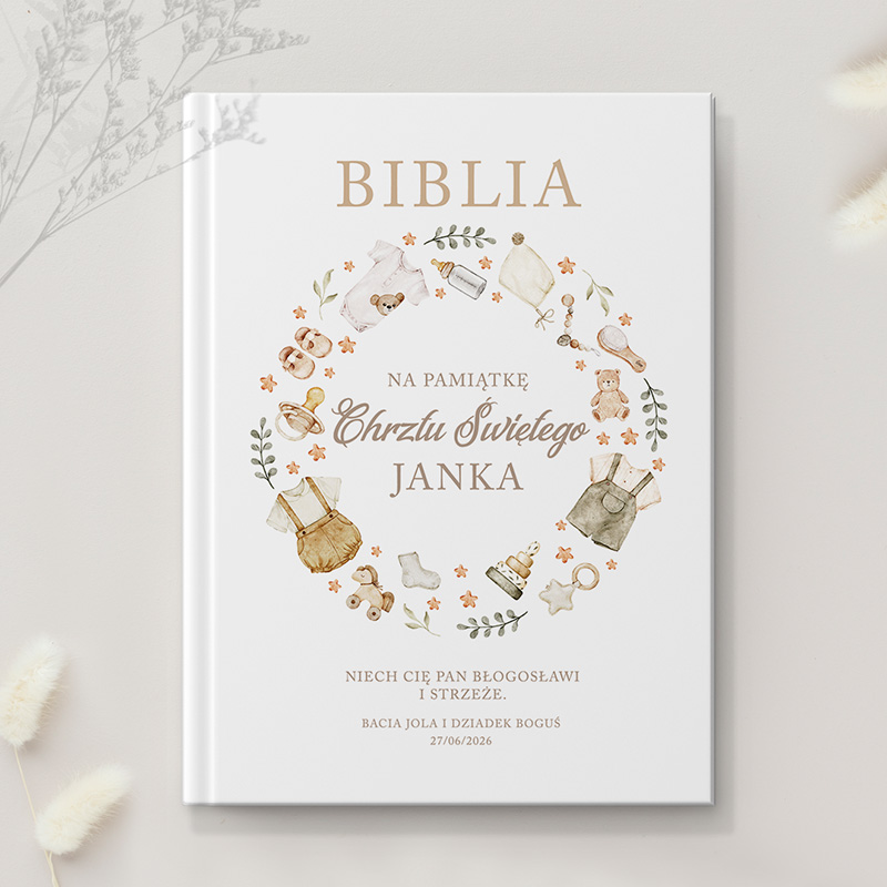 BIBLIA Dla Dzieci Elegancka Pamiątka Chrztu Świętego