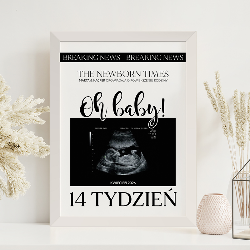 PLAKAT Powiadomienie o Ciąży w Ramce