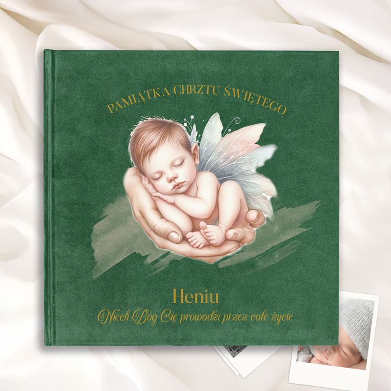 ALBUM Welurowy Elegancki Prezent na Chrzest dla Chłopca - obrazek 2