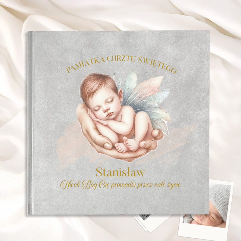 ALBUM Welurowy Elegancki Prezent na Chrzest dla Chłopca