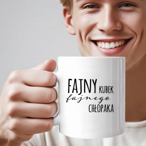 Kubek dla chłopaka z ciekawym napisem.