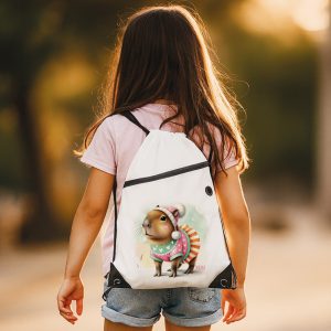 Worek na wf z kolorowym nadrukiem i perosnalizacją w postaci imienia.