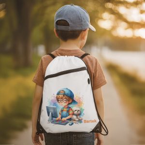 worek-komputer Personalizowany worek dla ucznia z kolorowym nadrukiem na WF.