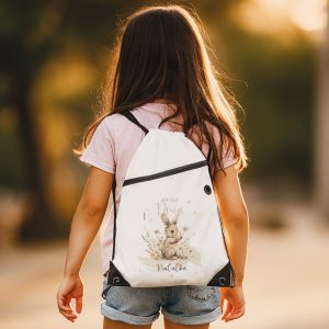 Worek sportowy z kolorowym nadrukiem i personalizacją imieniem.