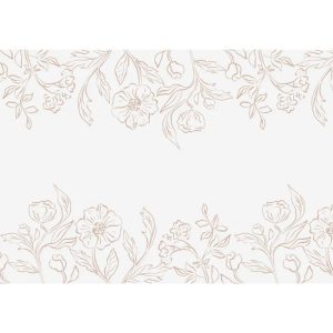 Delikatny wzór florystyczny w jasnych odcieniach, przedstawiający kwiaty i liście na jasnym tle.