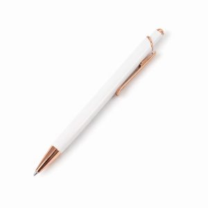 dlugopis-do-wypisywania-ksiegi-gosci-i-zaproszen.jpg Biały długopis ze złotymi akcentami i metalowym klipsem.