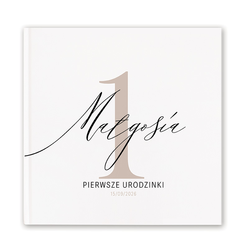 Książeczka z napisem"Pierwsze Urodzinki".