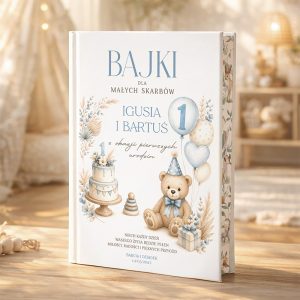 Personalizowana książka z bajkami dla bliźniaków to wspólny prezent na roczek.