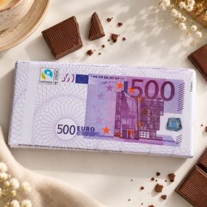 Czekolada mleczna jak banknot 500 euro, zabawny i oryginalny prezent na urodziny, osiemnastkę lub święta.