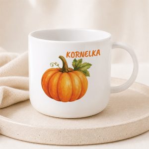 Plastikowy kubeczek wielorazowy z motywem jesieni. Kubeczek z imieniem idealny dla małej fanki jesieni.