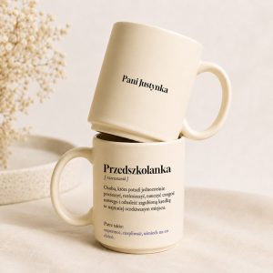 Kubek prezentowy z definicją dla przedszkolanki.