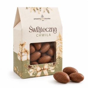 migdaly-z-cynamonem-na-mikolajki.jpg Pudełeczko Świąteczna Chwila z migdałami w czekoladzie.
